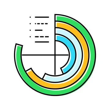 Data visualization chart deep learning color icon vector illustration Stock Illustration