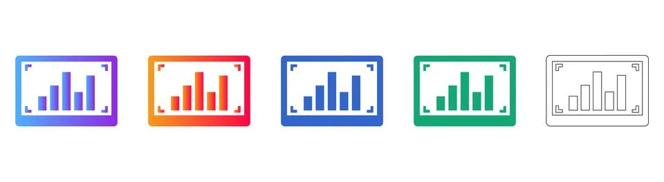 Data Visualization Chart Frame Icons Stock Illustration