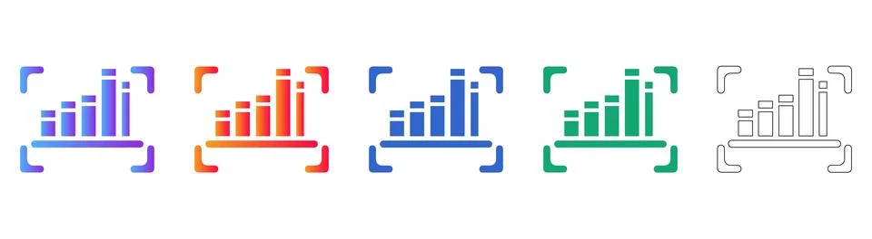 Data Visualization Chart Icon Set Stock Illustration
