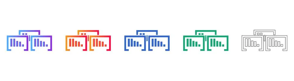 Data Visualization Chart Icons Stock Illustration