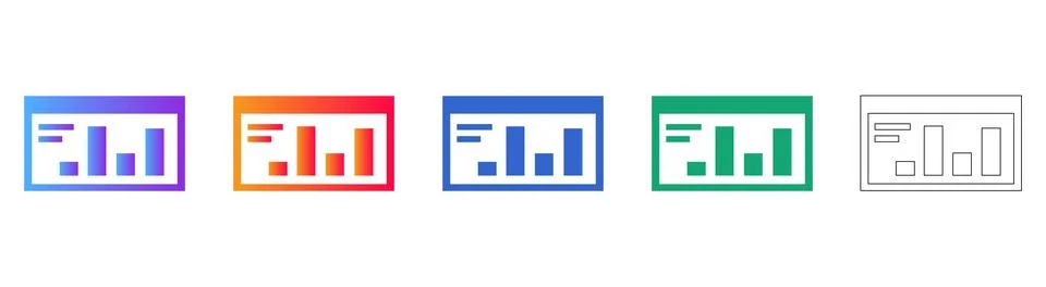 Data Visualization Chart Icons 스톡 일러스트