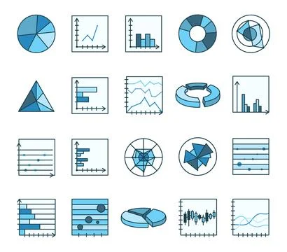 Data visualization chart set Illustrazione stock
