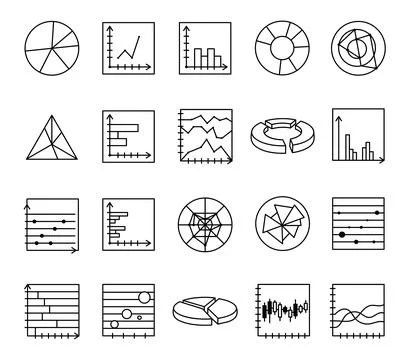 Data visualization chart set 스톡 일러스트