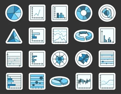 Data visualization chart set Illustrazione stock