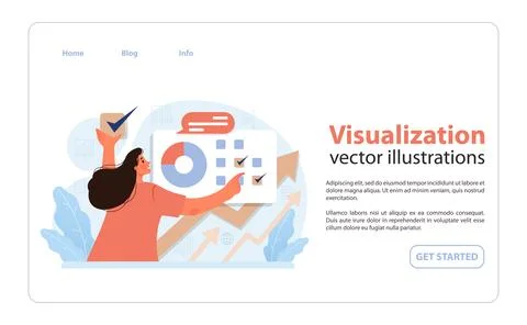 Data Visualization concept. Flat vector illustration 스톡 일러스트