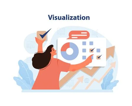 Data Visualization concept. Flat vector illustration 스톡 일러스트
