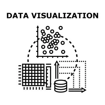 Data visualization concept graphing analyzing information 库存插图