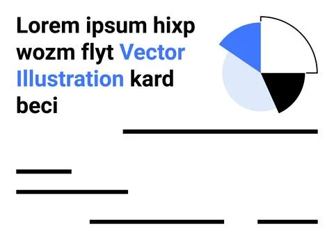 Data Visualization Concept with Pie Chart and Text Elements Stock Illustration