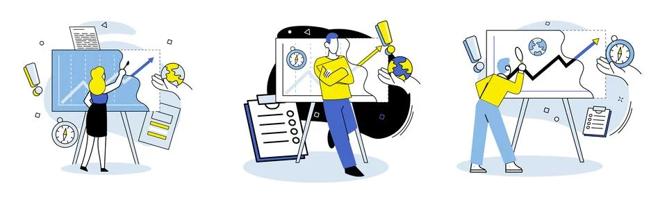 Data visualization. Creative approaches to data analysis can lead to innovative 스톡 일러스트