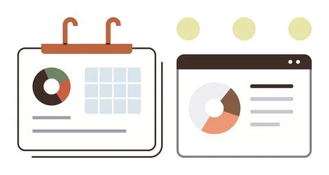 Data Visualization with Dashboard and Calendar for Efficient Planning and イラスト素材