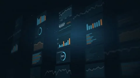 Data Visualization Dashboard Animation Interactive Graphs and Charts Business Stock Footage 344778324