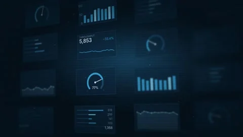 Data Visualization Dashboard Animation Interactive Analytics Interface Dynamic Stock Footage 344778343
