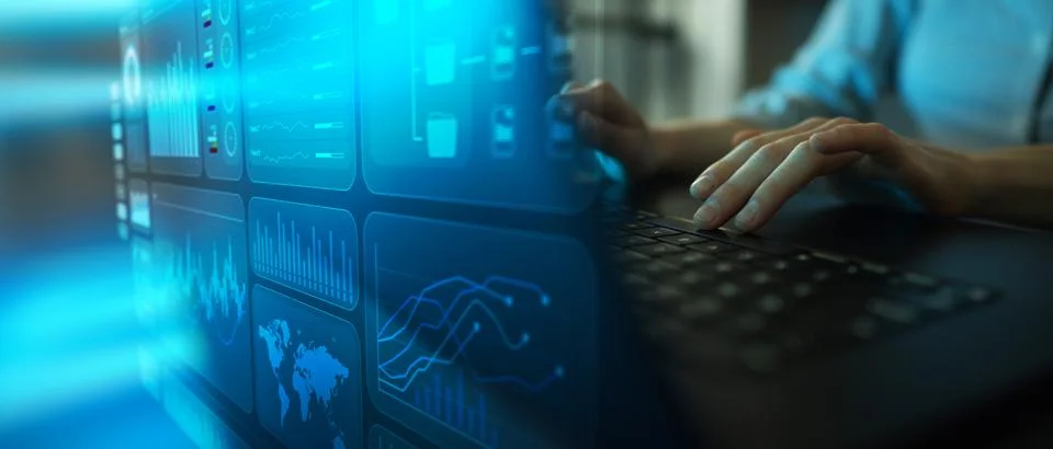Data Visualization Dashboard for Business Analytics and Performance Monitorin Stock Photos