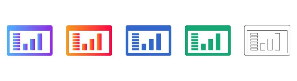 Data Visualization Dashboard Icons Stock Illustration