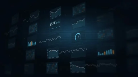 Data Visualization Dashboard Interface Financial Analytics Display Interactive Stock Footage 344778309