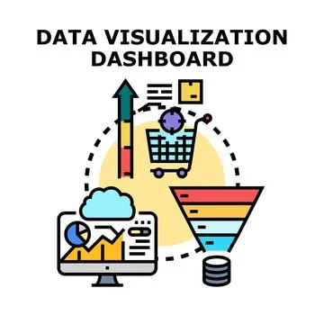 Data visualization dashboard showing business analytics and digital marketi.. Stock Illustration