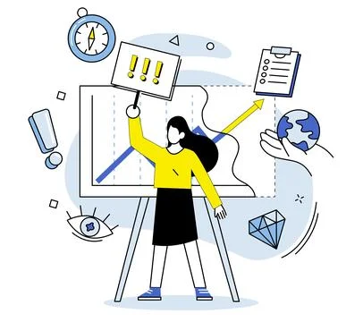 Data visualization. Data visualization helps in presenting complex information Illustrazione stock