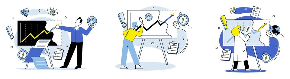 Data visualization. The data visualization metaphor compares data analysis to Stock Illustration