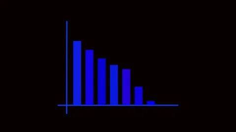 Data visualization of decreasing trend with dynamic blue bar chart motion g.. Stock Footage 321392193