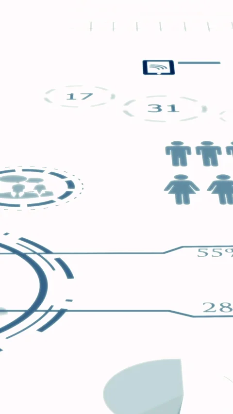 Data Visualization with a Detailed Pie Chart and Accompanying Numeric Stock Footage 289078639