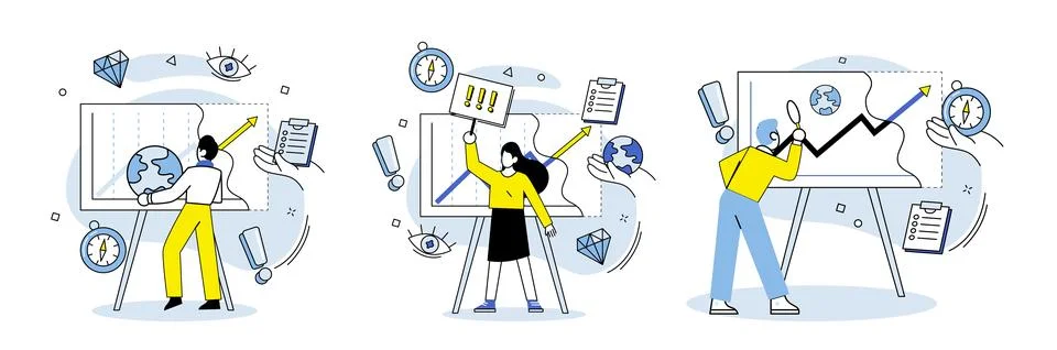 Data visualization. Digital technologies have revolutionized data visualization Stock Illustration