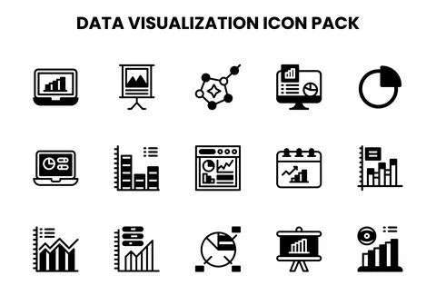 Data Visualization DuoTone Bundle Icons Pack Stockillustratie