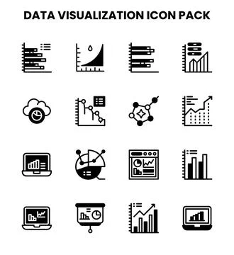 Data Visualization DuoTone Bundle Icons Pack Stock Illustration