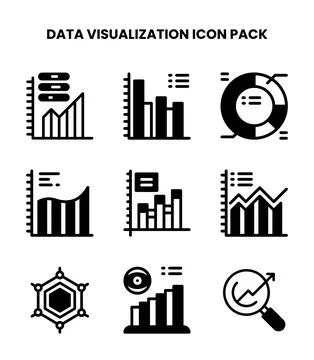 Data Visualization DuoTone Bundle Icons Pack Stock Illustration