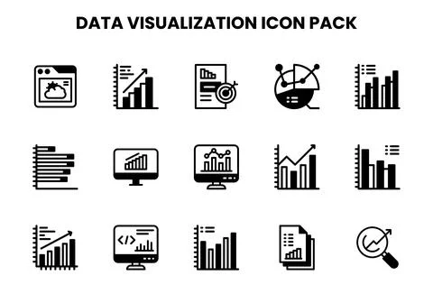 Data Visualization DuoTone Graphics Icons Pack Stock Illustration