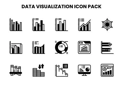 Data Visualization DuoTone Icons Pack イラスト素材