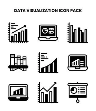 Data Visualization DuoTone Icons Pack 스톡 일러스트