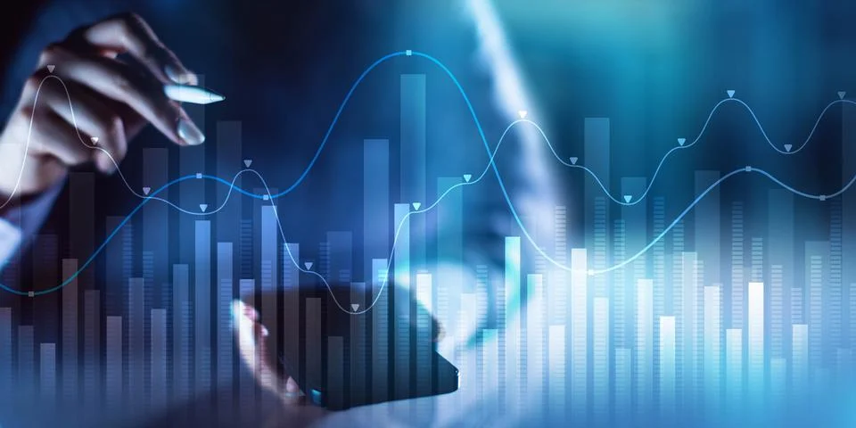 Data Visualization in Financial Analytics with Trend Analysis. Foto stock