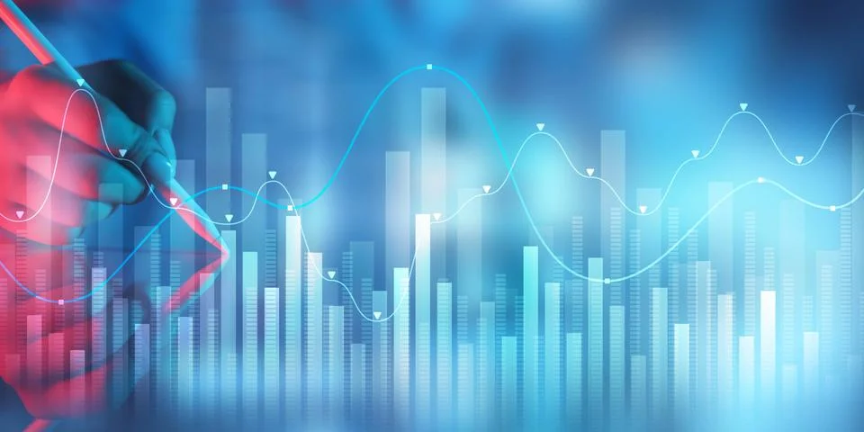 Data Visualization in Financial Analytics with Trend Analysis. Stock Photos