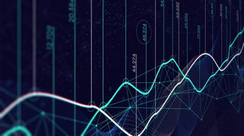 Data visualization, financial schedule, digital analytics concept,  monitor s 스톡 일러스트