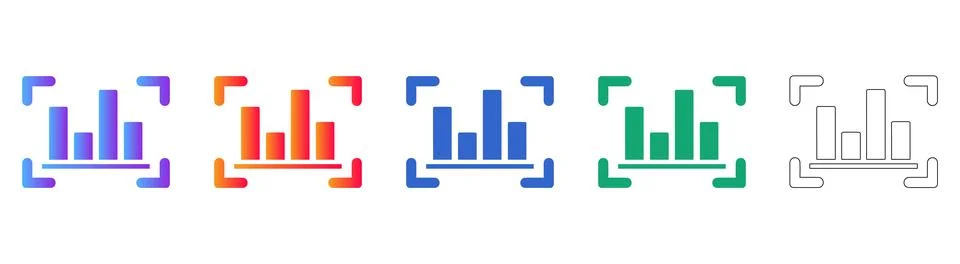 Data Visualization Focus and Selection Icons Stock Illustration