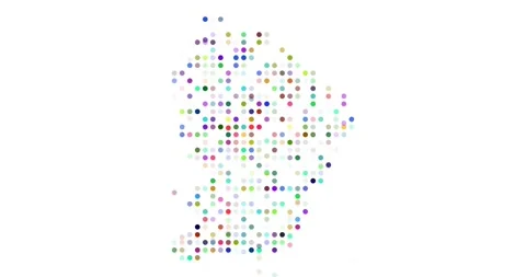 Data Visualization of French Guiana Map Particles Animation Video Stock Footage 321294538