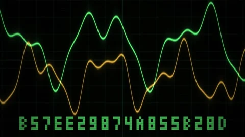Data visualization with graph lines and numbers on digital Stock Footage 340236907