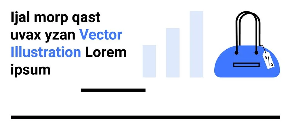 Data Visualization with a Handbag Icon and Placeholder Text on a Simple Layou Illustrazione stock