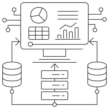 Data Visualization icon Illustrazione stock