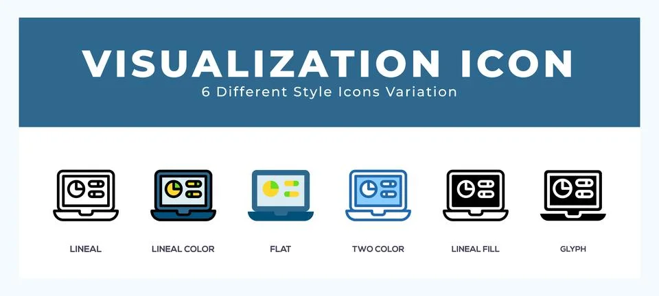 Data visualization icon set with different styles. Icons designed in filled.. Stock Illustration