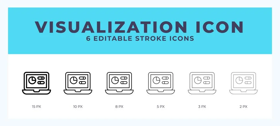 Data visualization icon vector illustration. With editable stroke for web. .. Stock Illustration