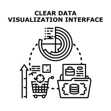 Data visualization interface analyzing marketing and business analytics Stock Illustration