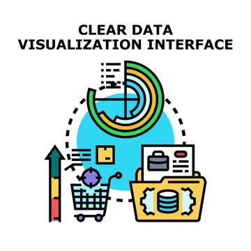 Data visualization interface analyzing marketing and business analytics Illustrazione stock