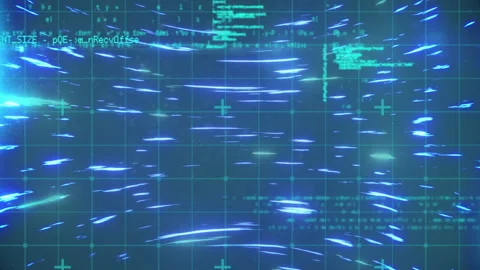 Data visualization interface being animated over teal grid, glowing code, light Stock Footage 309287121