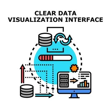 Data visualization interface concept representing digital information analysi Ilustração Stock