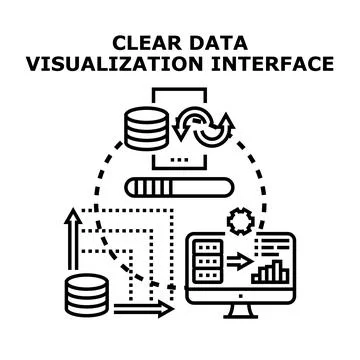 Data visualization interface concept representing digital information analysi Stock Illustration