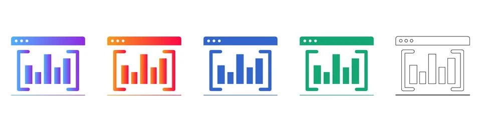 Data Visualization Interface Frame Icon Illustrazione stock