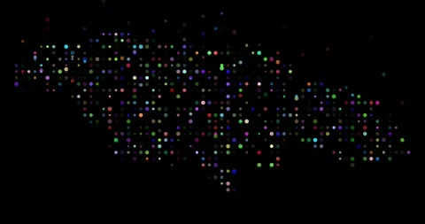 Data Visualization of Jamaica Silhouette Built from Flying Dots Stock Footage 320267057