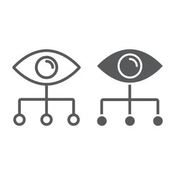 Data Visualization line and glyph icon 스톡 일러스트