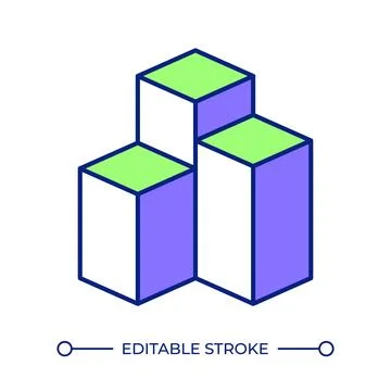 Data visualization line color icon Illustrazione stock